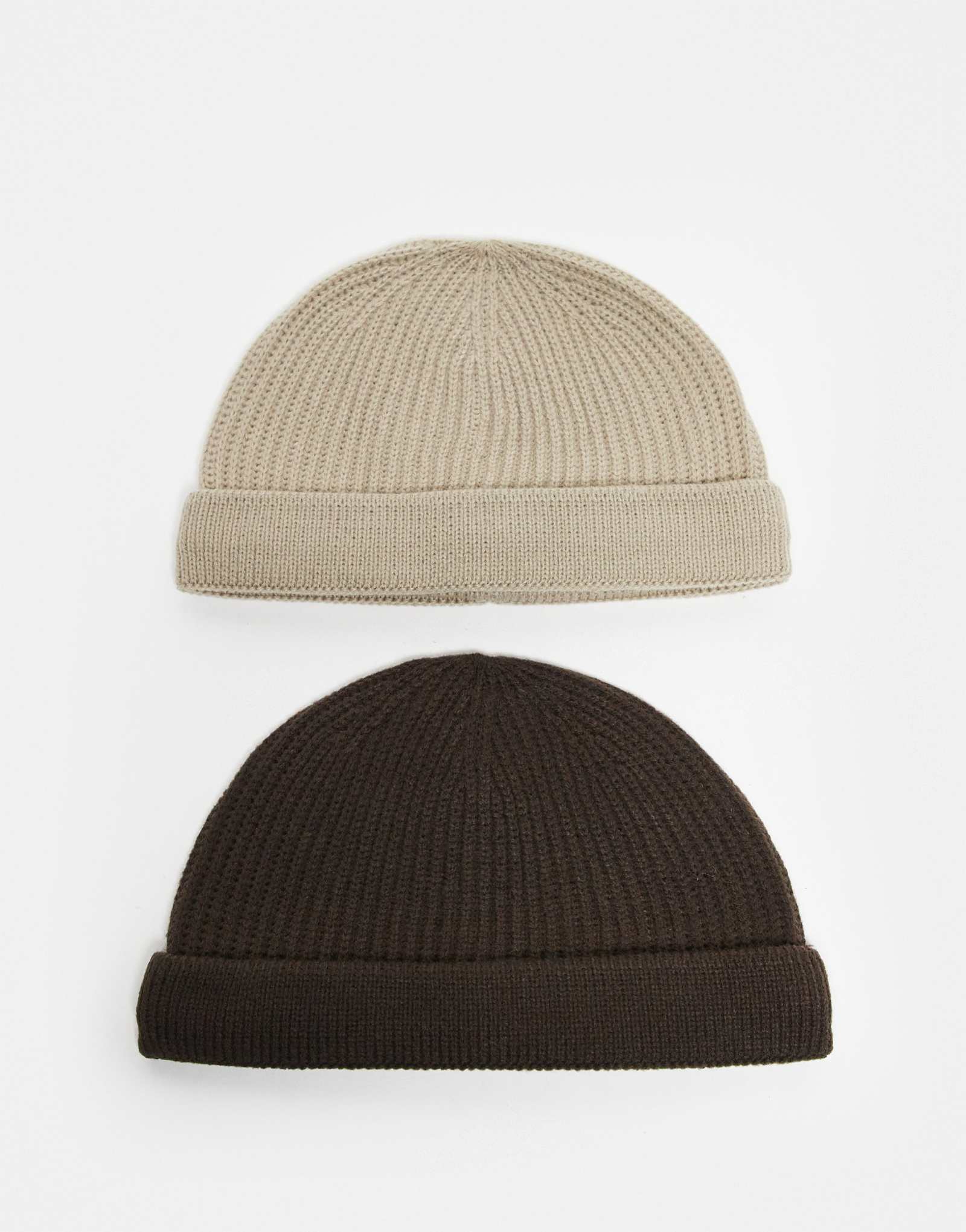 ONLY & SONS 2 упаковки рыбацких шапочек-бини коричневого и бежевого цвета