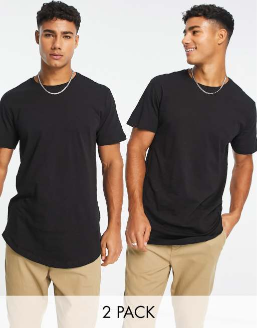 ASOS Longline T-Shirt With Spine Print and Stepped Curved Hem