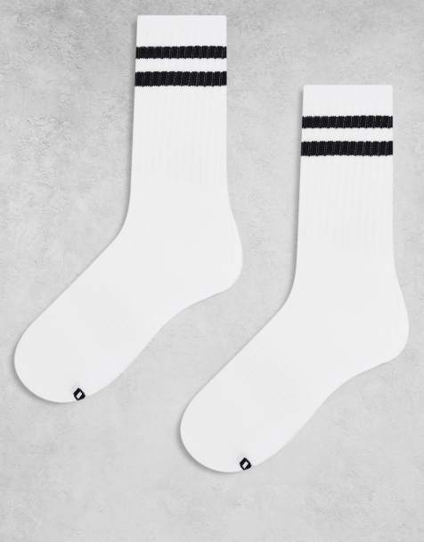 ONLY & SONS 2 pack socks in white with black stripe - view 1