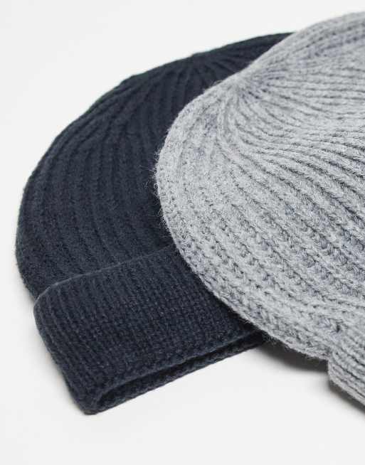 ONLY & SONS – 2er-Pack Fischermützen in Schwarz und Anthrazit, 2 von 3