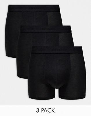 Only & Sons 3 pack bamboo trunks in black  - ASOS Price Checker