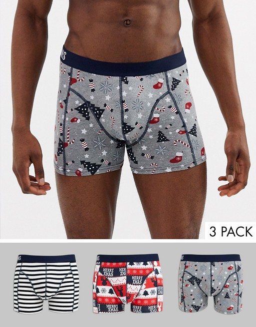Only & Sons 3 pack Christmas trunks