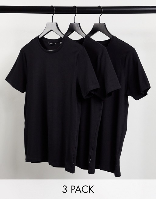 Only & Sons 3 pack muscle t-shirt in black