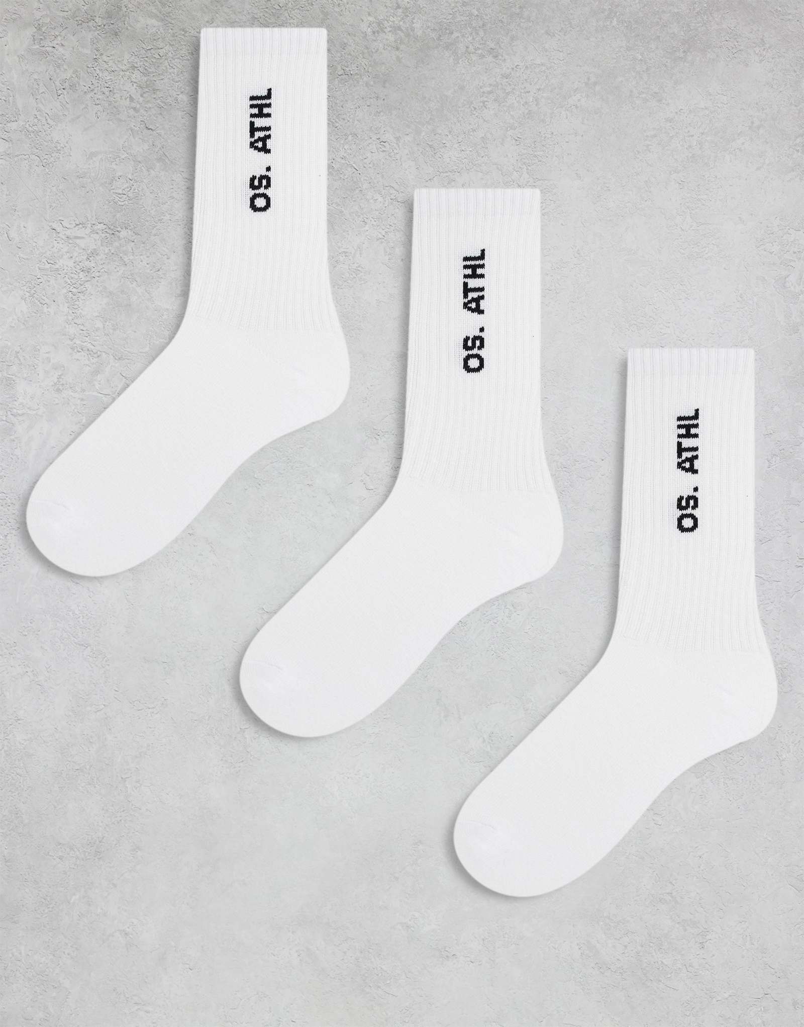 Носки ONLY &SONS, 3 шт., белые с черным текстом
