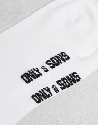 Only & Sons 3 Pack Socks In White