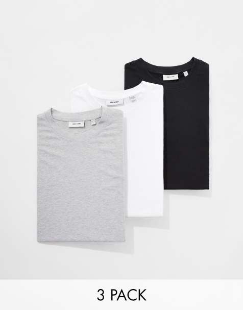 ONLY & SONS 3 pack super oversized t-shirt in black white & light gray - view 1