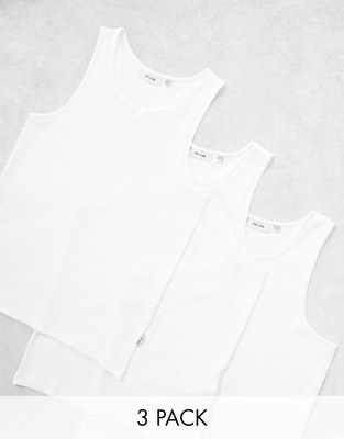 3 pack tank tops in white