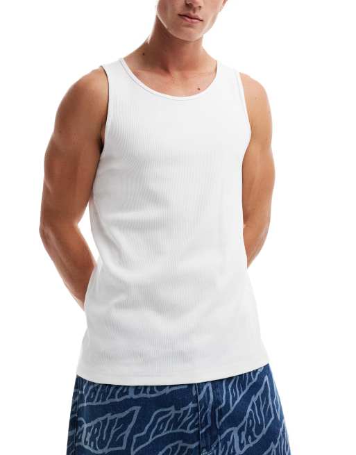 everyone 3P rib tank top (WHITE) サイズ　XL Quadrant Ribbed Tank Top
