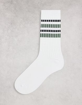 Only & Sons 3 pack tennis socks in multi stripe
