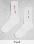 [ONLY & SONS] Only & Sons 3 pack tennis socks in white One Size White W. SUMMER FIG