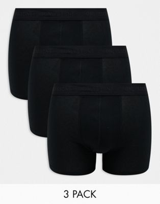 ONLY & SONS 3 pack trunks in all black