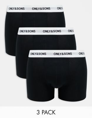 Only & Sons 3-pack Trunks In Black