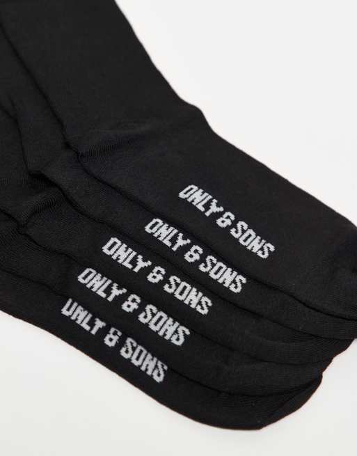 ONLY & SONS 5 pack socks in black, 2 of 3