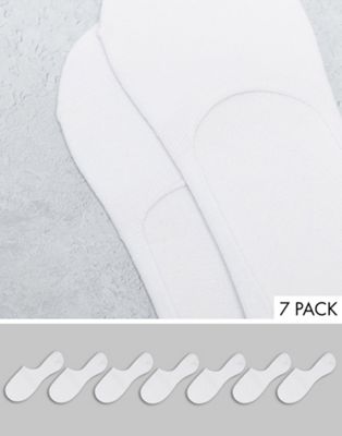 Only & Sons 7 pack invisible socks in White