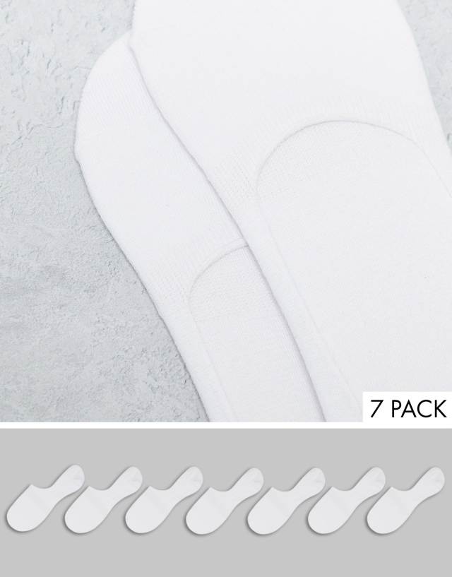 Only & Sons 7-pack invisible socks in white