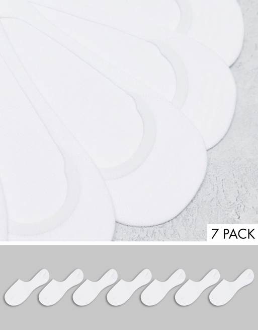 Only & Sons 7 pack of Invisible socks in white