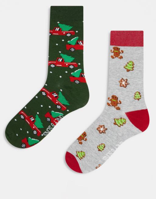 Only & Sons – Adventskalender – 4er-Pack weihnachtliche Unterhosen und Socken, 4 von 4