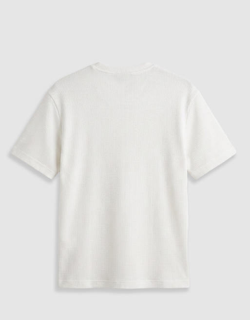 ONLY & SONS - Afslappet hvid T-shirt med vaffeltekstur, 7 af 7