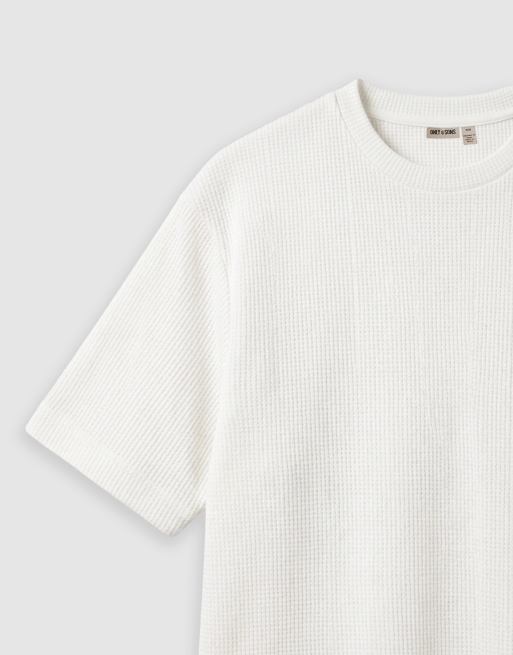 ONLY & SONS - Afslappet hvid T-shirt med vaffeltekstur, 9 af 9