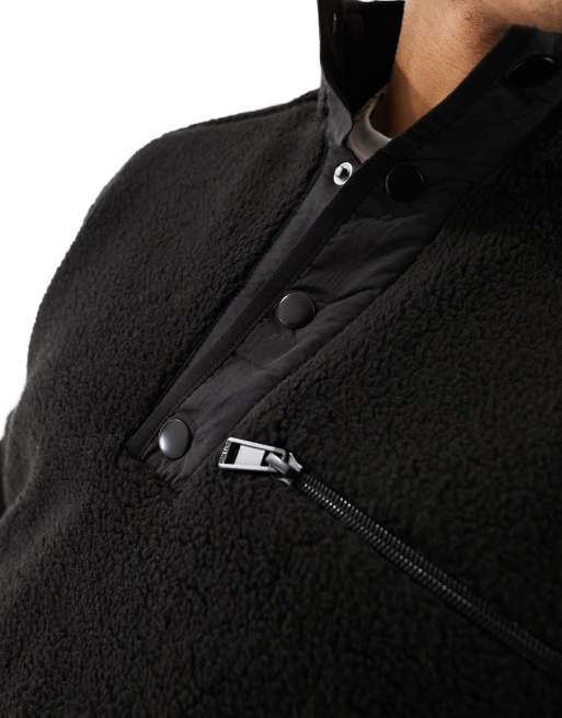 Only & Sons - Anorak van borg in zwart, 2 van 4