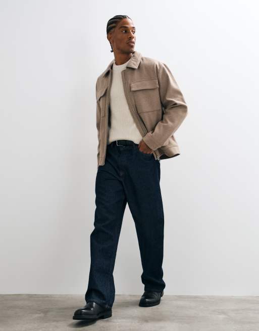 ONLY & SONS Arbeitsjacke aus Wollmix in Beige, 4 von 5