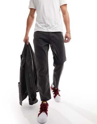Only & Sons avi rigid tapered fit cropped jeans in washed black  - ASOS Price Checker