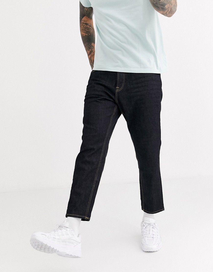 Only & Sons - avi - regulære tapered jeans i mørk indigoblå-marineblå