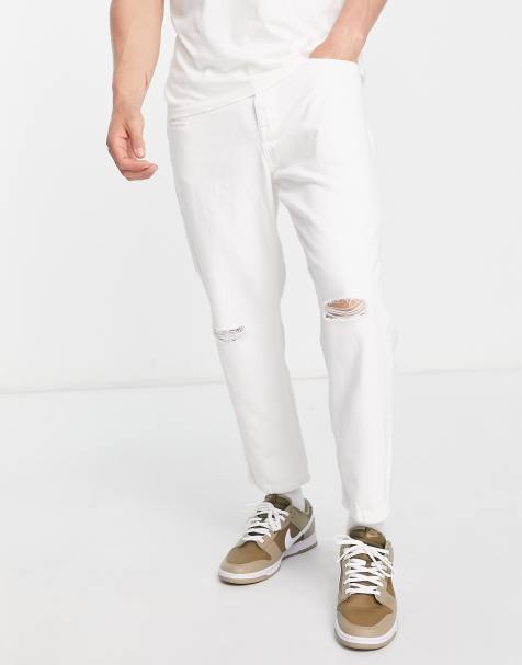 Pantalon jean cheap homme blanc