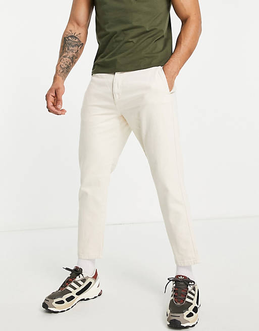 Only & Sons Avi tapered fit jeans in ecru 