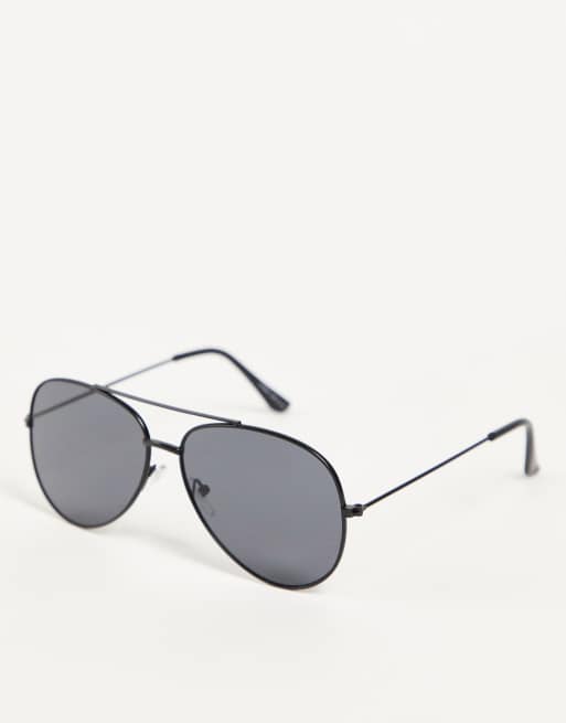 Only & Sons aviator sunglasses in black