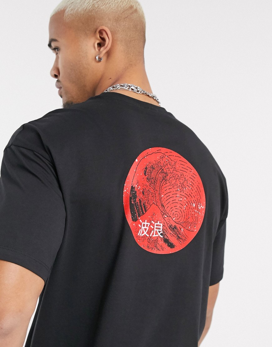Only & Sons back graphic t-shirt in black