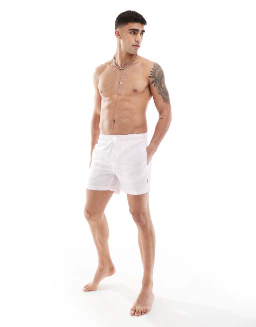 Only & Sons - Badeshorts med lyserøde striber i bæk-og-bølge-stof