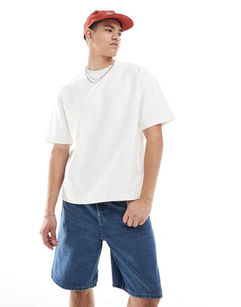 ONLY & SONS baggy denim short in mid blue - view 1