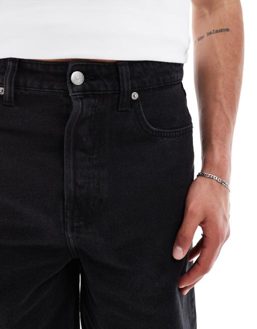 ONLY & SONS baggy denim shorts in black, 4 of 5