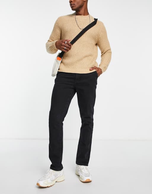 Only & Sons balloon fit jeans in black wash 