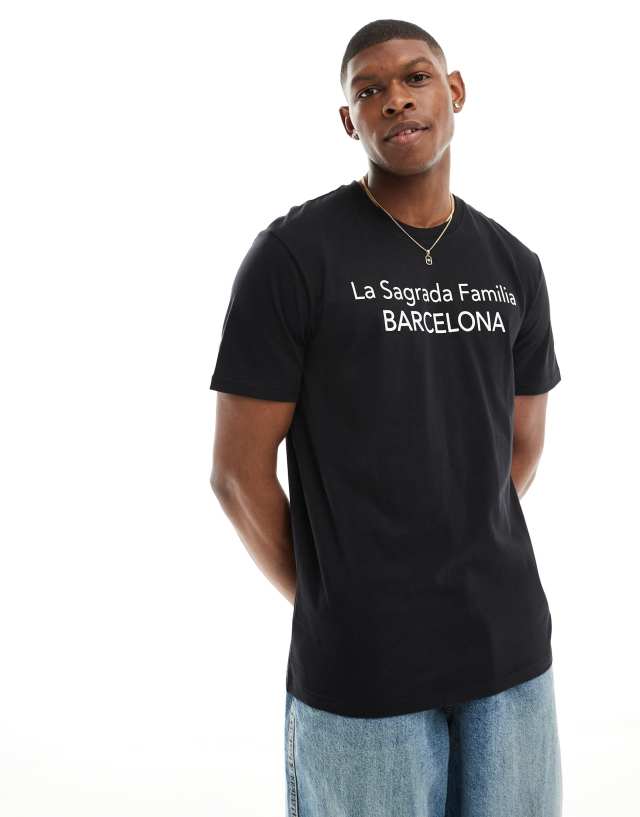 ONLY & SONS - barcelona print t-shirt in navy