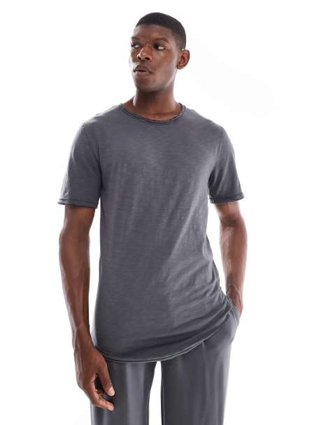 Only & Sons - Basic T-shirt in donkergrijs - view 1
