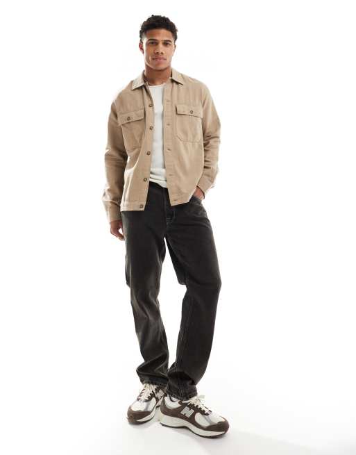 Only & Sons - Beige overskjorte i hørblanding, 4 af 4