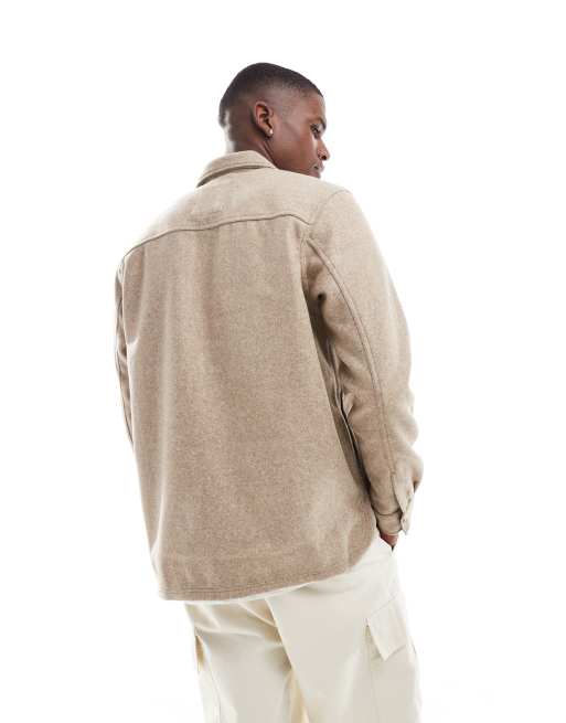Only & Sons - Beige overskjorte med uldlook, 2 af 4