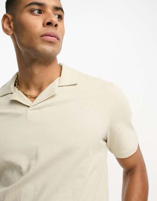 Only & Sons – Beige pikétröja med platt krage, 2 av 4