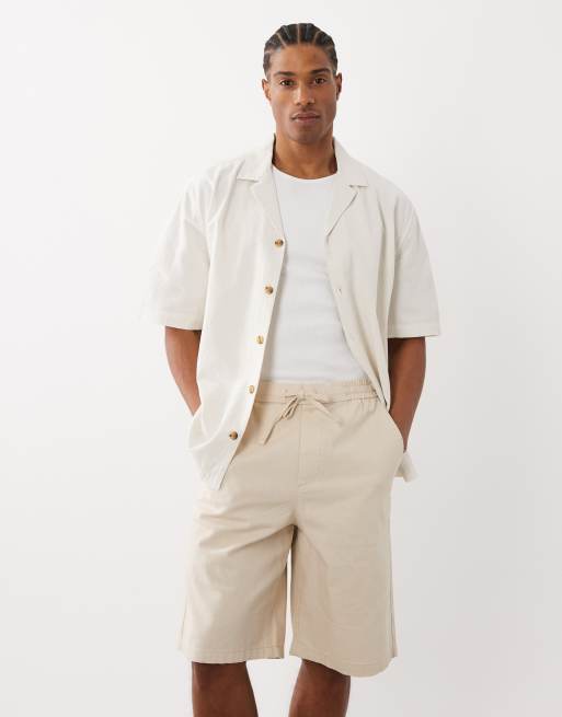 ONLY & SONS - Beige shorts med bred pasform i hørblanding, 2 af 5