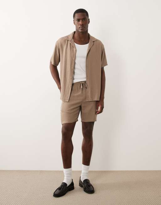 Only & Sons – Beige skjorta i linnemix med platt krage, 3 av 5