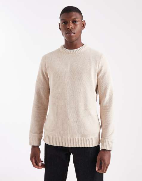 Only & Sons - Beige striktrøje i chenille med rund hals - view 1