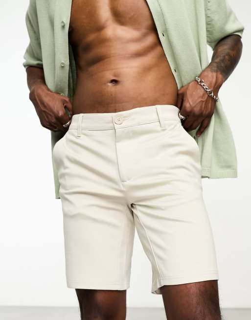 ONLY & SONS – Beige, uppklädda jersey-shorts, 2 av 4