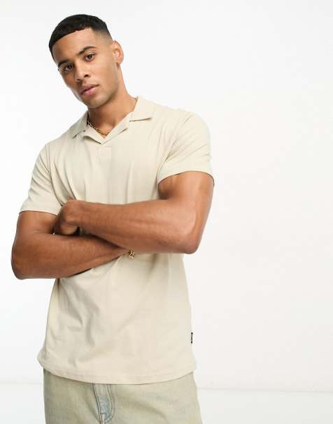 ONLY & SONS revere polo in beige