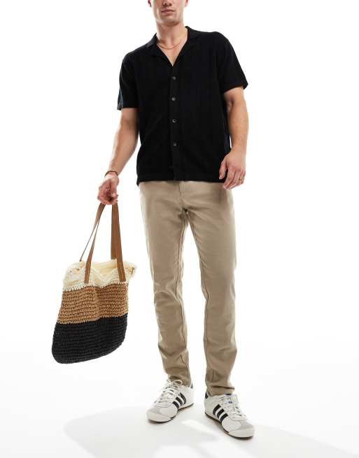 Only & Sons – Beżowe dopasowane chinosy, 4 z 5