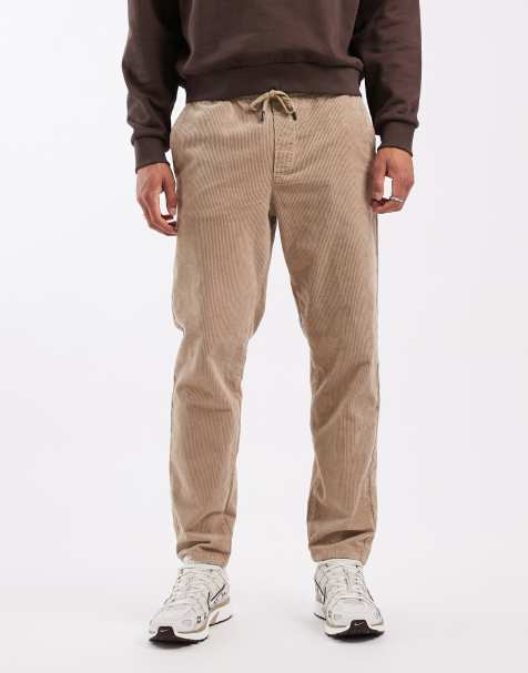 ONLY & SONS tapered cord trouser in beige