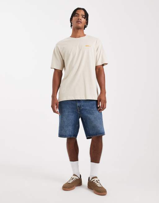 Only & Sons – Beżowy luźny T-shirt z nadrukiem Norm Concept na plecach, 2 z 5