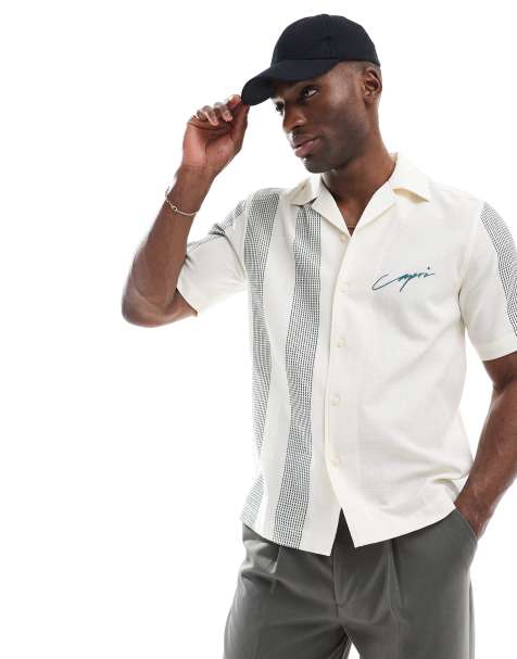 ONLY & SONS embroidered shirt in white