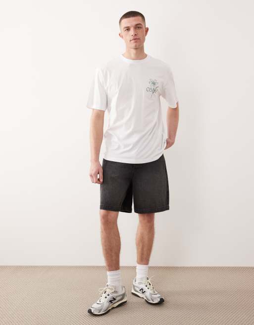 ONLY & SONS – Biały T-shirt oversize z botanicznym nadrukiem na plecach, 3 z 5
